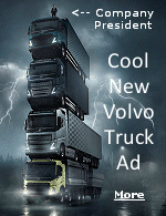''The Tower'', an advertising stunt with four new moving Volvo trucks on top of each other, with company president Roger Alm standing on the top. 